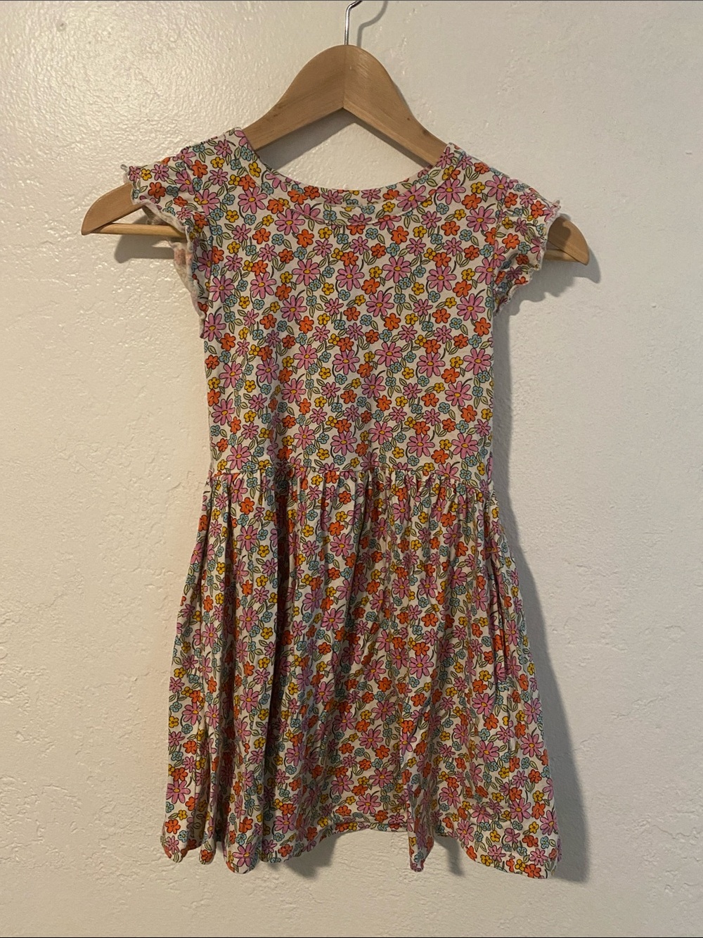🌈5/25🌈 Old Navy 100% Cotton Flower Skater Sleeveless Dress w Pockets! size 8